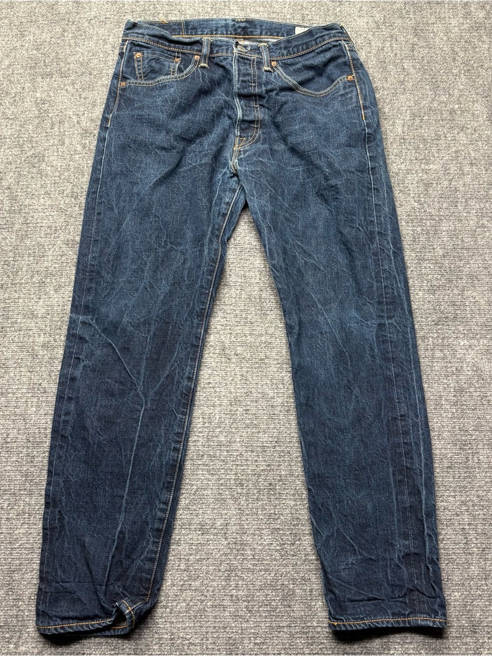 Levis 501 CT Selvedge Jeans Mens 31x29 Blue White Oak Cone Denim Tapered Fit